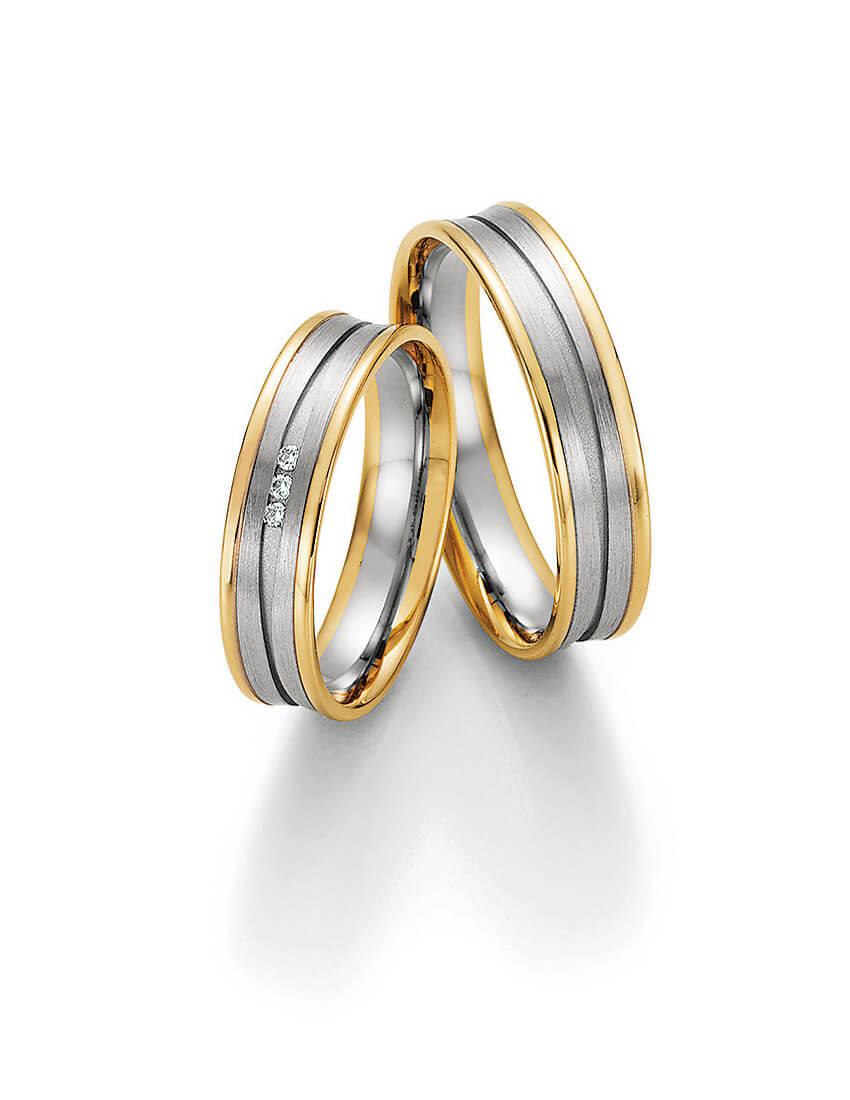 Gelbgold Weißgold Hochzeitsringe